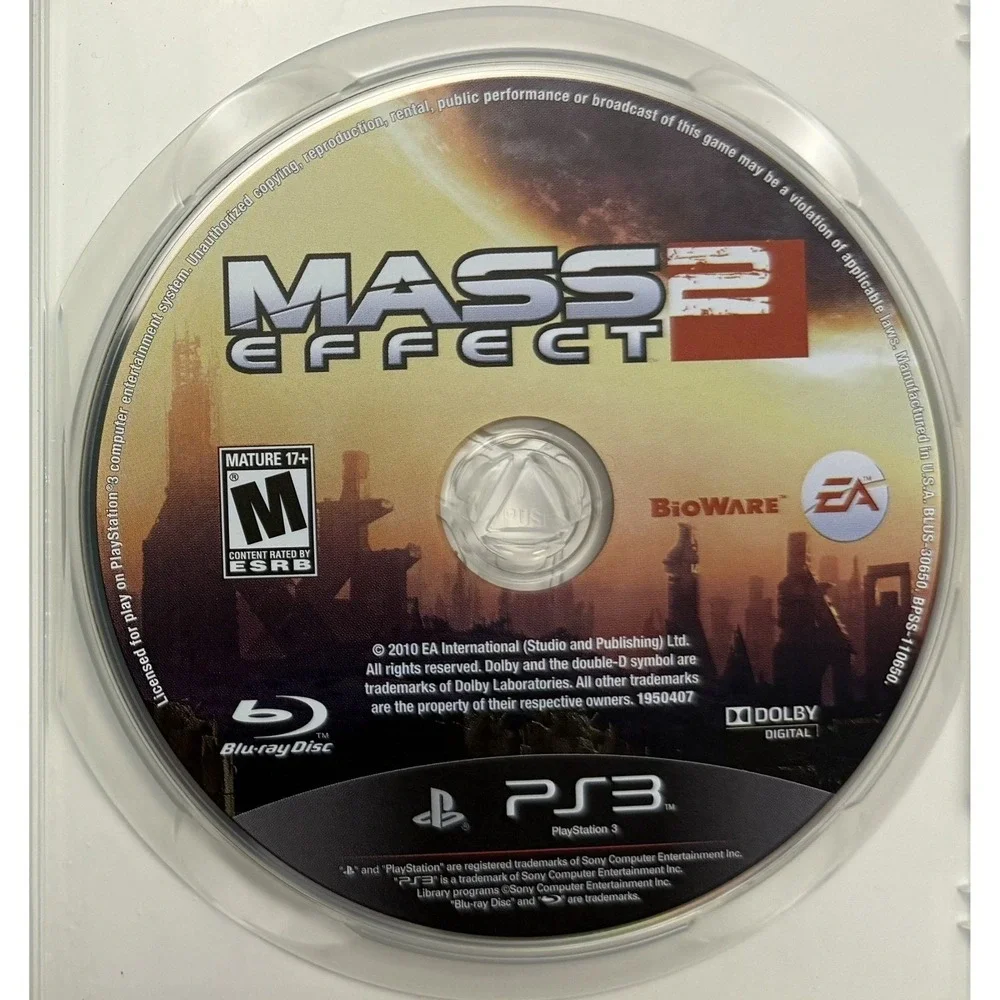 Mass Effect 2 (Sony PlayStation 3, 2011) PS3 CIB Case Disc Insert‎ EA BioWare